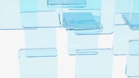 Background abstract rotating glass blocks seamless looped video 3d render Stock Footage 279007087