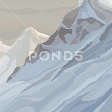 Background abstract snow peaks of mountain peaks Stock Illustration