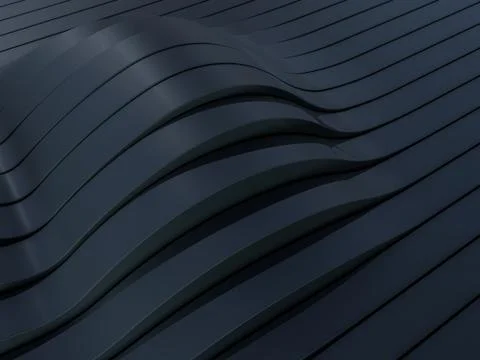 Background abstract with soft black waves. 3D Stock Illustration