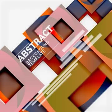 Background abstract squares, geometric minimal template Illustrazione stock