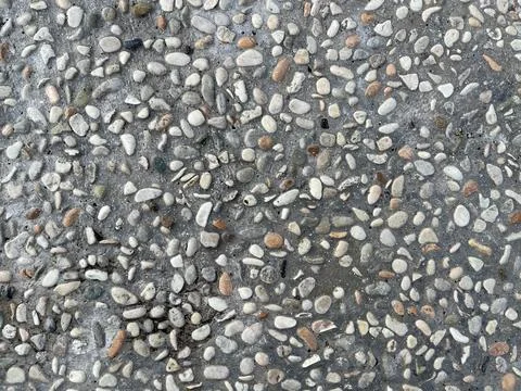 Background of abstract stone pebble pattern floor. Stock Photos