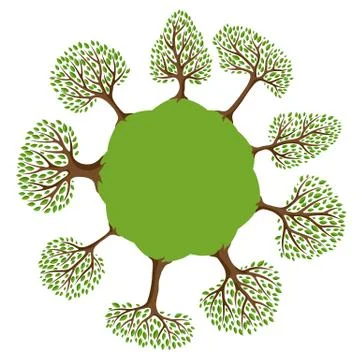 Background with abstract stylized trees. Natural illustration Stock Illustration