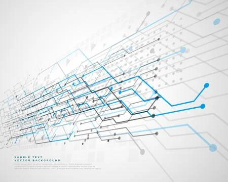 Background of abstract technology circuit board network lines Stock Illustration