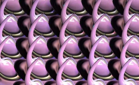 Background abstract tentacles or flagellums, coral pink colors, 3D glossing Stock Illustration