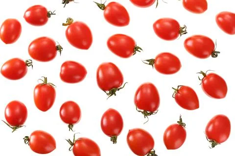 Background abstract tomato pattern isolated on white background. Stock Photos
