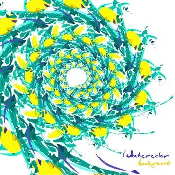 Background of abstract watercolor vegetative pattern with space Stock Illustration