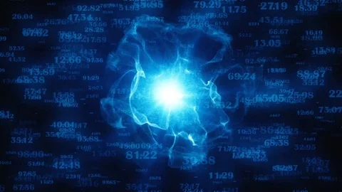 Background abstraction based on a digital flame animation with light rays Stock Footage 79384147