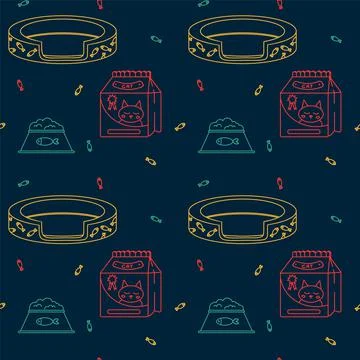 Background with Accessories for pets. Doodle cat characters. Love for pets cats. Stock Illustration