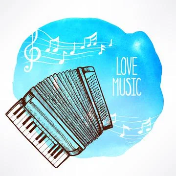 Background with accordion Stock Illustration