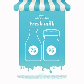 Background for advertising milk. Stock Illustration