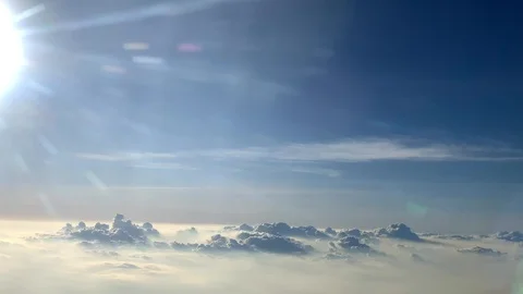 Background aerial top view white clouds in blue sky air day shot. wallpaper Stock Footage 115508420