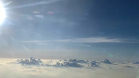 Background aerial top view white clouds in blue sky air day shot. wallpaper Stock Footage 119993929