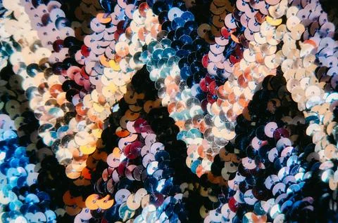 Background aesthetic texture with sequin glitte Stock Photos