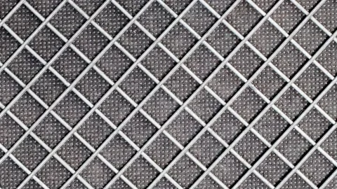 Background, air intake with metal mesh and black filter paper Stock-Footage 243992133