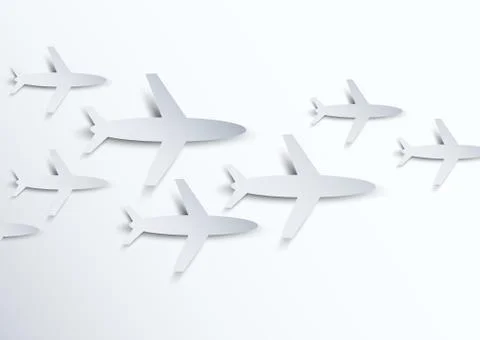 Background with airplanes Stock Illustration