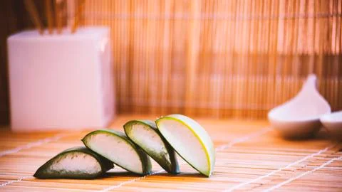 Background with Aloe Vera Zen. Stock Photos