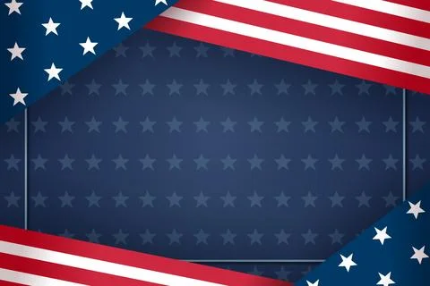 Background with american flag pattern on border . Vector . Stock Illustration