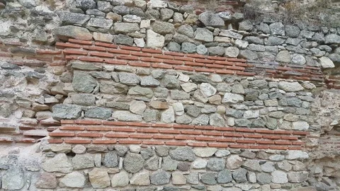 Background: ancient Roman town wall Vídeos de archivo 97206693