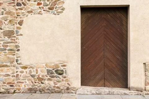 Background of ancient wall built with stones Stock Photos