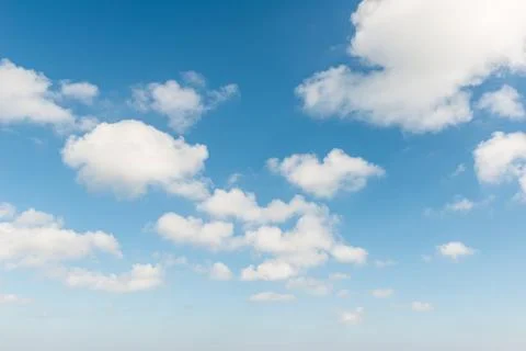 Background and texture of abstract beautiful blue sky with white clouds Stock Photos