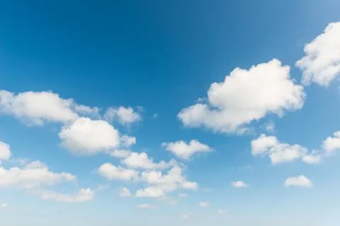 Background and texture of abstract beautiful blue sky with white clouds Stock Photos