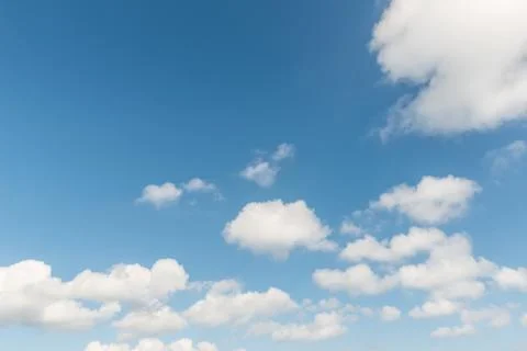 Background and texture of abstract beautiful blue sky with white clouds Stock Photos