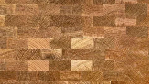 Background and texture of cross section on oak wood furniture surface Stock Photos