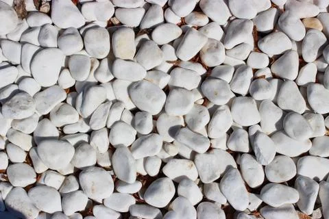 Background and texture of floor decoration in garden by white stone Stock Photos