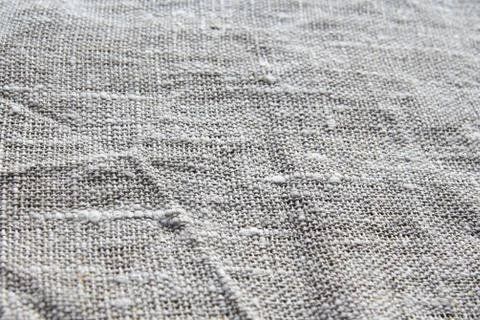Background and texture is gray coarse linen fabric with a close weave slightl Foto stock