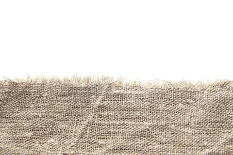 Background and texture of gray coarse linen fabric with close weaving and fri Stock Photos