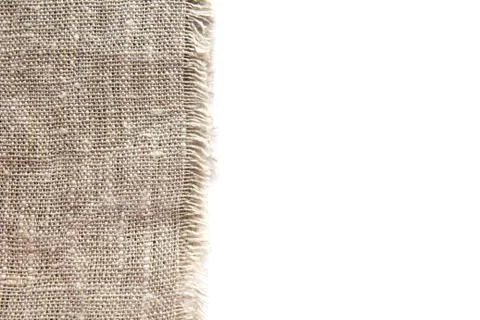 Background and texture of gray coarse linen fabric with close weaving and fri Stock Photos
