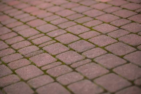 Background and texture of light brown stone paving slabs Foto stock