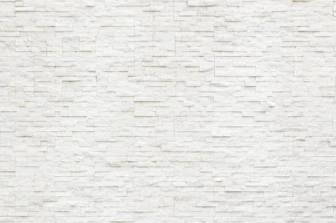 Background and texture of modern style of white decorative real stone wall  s Stock Photos