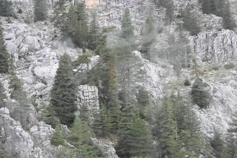 Background and texture of mountain layers, rocks, cracks, sedimentary rocks.. Stock Photos