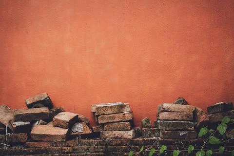 Background and texture of old stoned wall Stock Photos