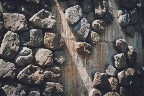 Background and texture of old stoned wall Stock Photos