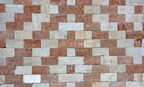 Background and texture rectangular brick white and pink Fotos Stock