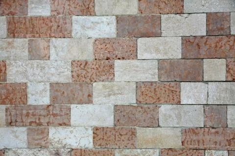 Background and texture rectangular brick white and pink Photos