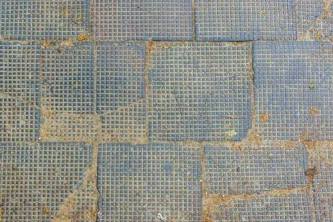 Background and texture of retro paving foot tiles on street 스톡 사진