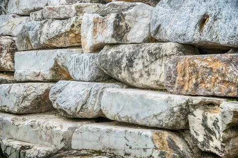 Background and texture from a wall made of big stones Stock Photos