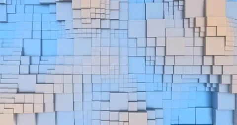 Background of animated cubes. 4k abstract smooth wavy infinitely looped motion. Stock Footage 187632415