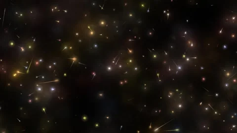 A background of animated particles that look like small comets. Video stock 335069821