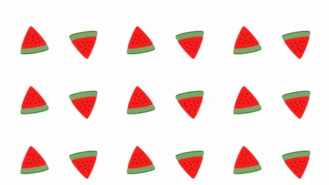 Background of animated vector watermelon slices Stock Footage 194456459