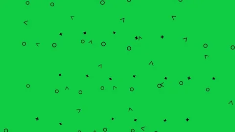 Background animation featuring scattered shapes circles, arrows, and crosses. Stock Footage 320241220