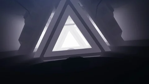 Background With Animation Of Flight In Sci-Fi Tunnel Vídeo Stock 120572036