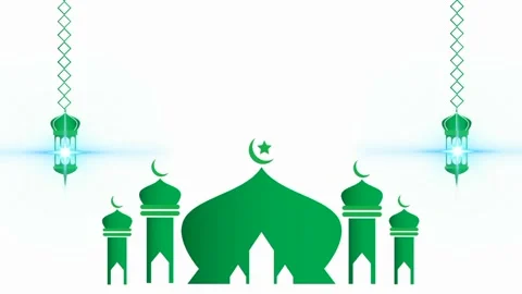 Background animation of the mosque with a sharp dome in the middle Stock Footage 242851297