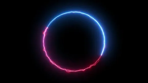 Background animation of a neon light circle in abstraction. Stock Footage 243414278