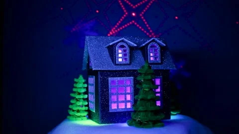 In the background with animation one gray house rotates Stock Footage 311855723