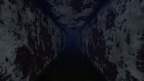 Background animation passing through dirty and creepy underground water chan Stock Footage 285470077