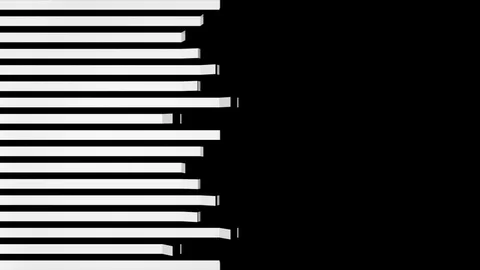 Background animation of unfolding thin white elements from left to right + alpha Vídeos de archivo 90854445